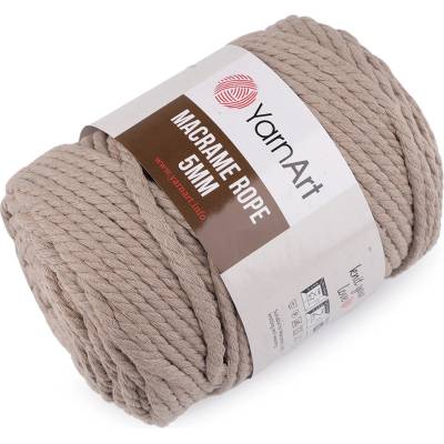 Stoklasa Pletací příze Macrame Rope Ø5 mm 500 g rozčesávací Balení: 1 ks, Varianta: 13 (768) béžová aloe 13 (768) béžová aloe