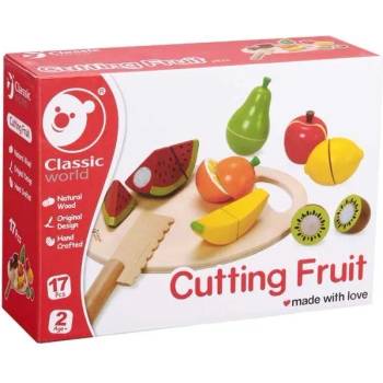 Classic World Детски дървен комплект за рязане - плодове (2824)