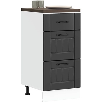 vidaXL Кухненски шкаф "Lucca" Черен, инженерно дърво (854231)