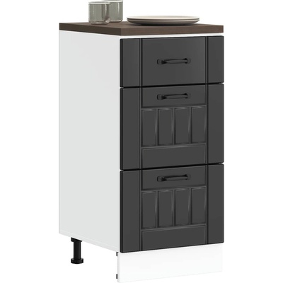 vidaXL Кухненски шкаф "Lucca" Черен, инженерно дърво (854231)