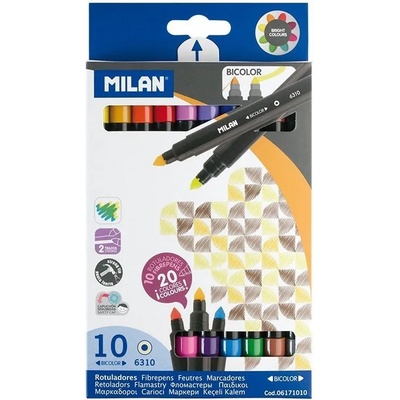MILAN Двувърхи флумастери MILAN Bicolor 20цв