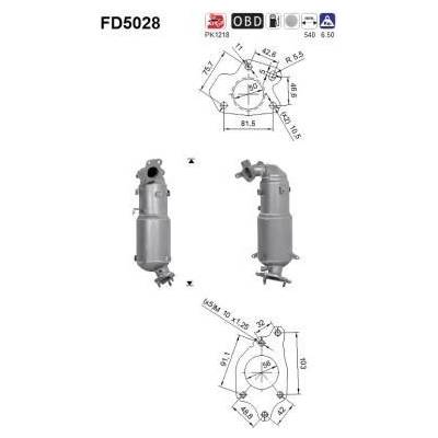 Filtr sazových částic, výfukový systém AS FD5028