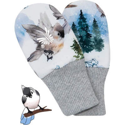 Esito Rukavice softshell bezpalcové Ptáčci Modrá – Zboží Dáma