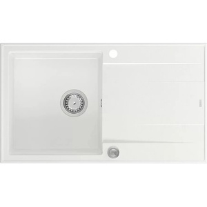 Quadron Вградена композитна мивка Quadron Unique Evan 111 бяла - неръждаема стомана 86x50 см (HCQE8650U1_BS_P2O) Мивка за вграждане