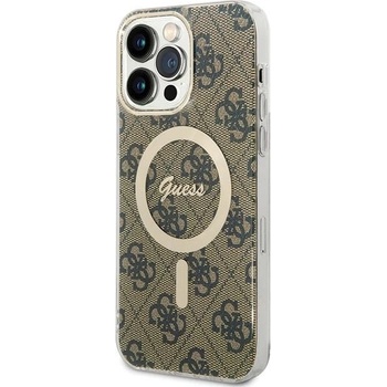 GUESS Калъф Guess IML 4G MagSafe за iPhone 15 Pro Max - кафяв