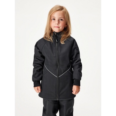 UNUO Dětská softshellová bunda s beránkem ČERNÁ
