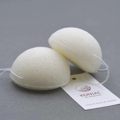Konjac obličejová půlkulatá houbička bez příměsy bílá – Zboží Dáma