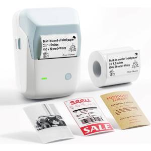 NIIMBOT Принтер за етикети B1 PRO, 1AC95222809 светлосин + ролка етикети 230 бр (1AC95222809)