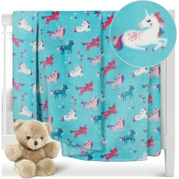 Bellatex Detská prikrývka Ella Jednorožec tyrkysová