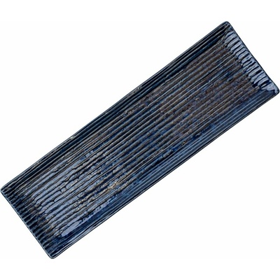 Servírovací tanier CONTOUR 33 x 10,5 cm modrá keramika MIJ