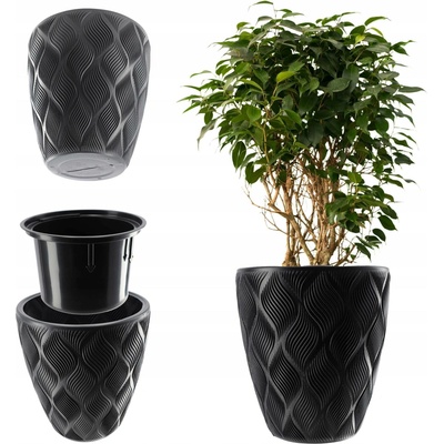 Kadax Květináč plast šedý 29,5 x 29,5 x 32,5 cm