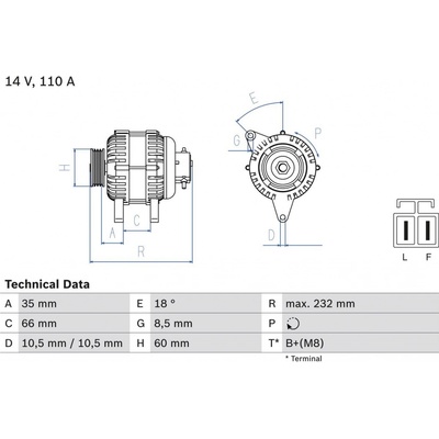 Alternátor BOSCH 0 986 048 301