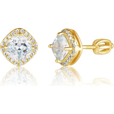 JVD Pozlátené strieborné náušnice so zirkónmi SVLE3453XH2GASR