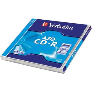 Verbatim CD-R диск, кристално покритие, AZO, 700MB, 52x, 1 диск, стандартен калъф, VERBATIM "DataLife Plus" 43327 (43327)