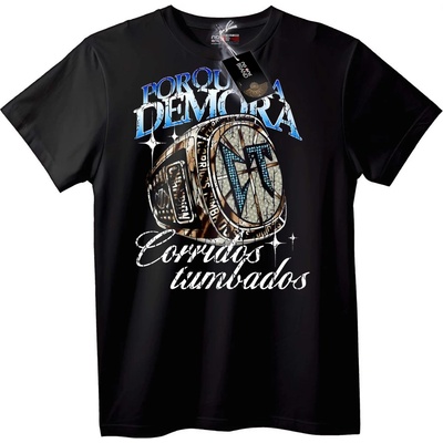NOONEBRAND Тениска Corridos Tumbados Музика - 2XL, Black