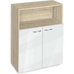 Bogdan Furniture G Етажерка BM-Ava-3 с вратички, бял гланц със сонома
