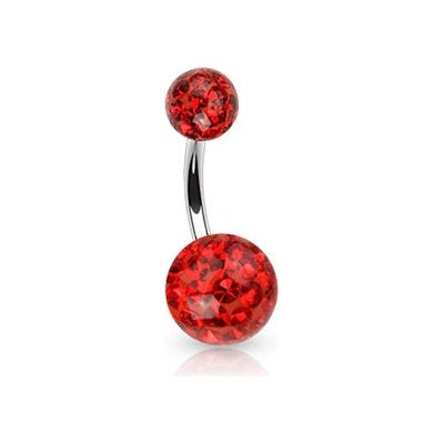 Šperky4U piercing do pupíku zdobený krystaly Swarovski BS01021-R