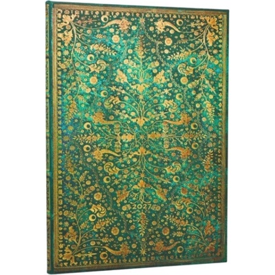 Emerald Flower Nature''s Grace Grande 12-Month Hardcover Dayplanner Elastic Band Closure Vertical Paperblanks 2027