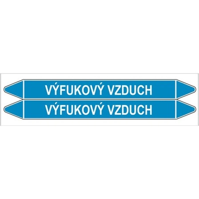 Značení potrubí, výfukový vzduch,2 ks, 450 × 52 mm PZ 008495