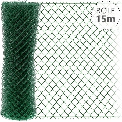 Pletivo čtyřhranné IDEAL, poplastované se zapleteným drátem, role 15 m, 1000x2,5 Zn + PVC zelené