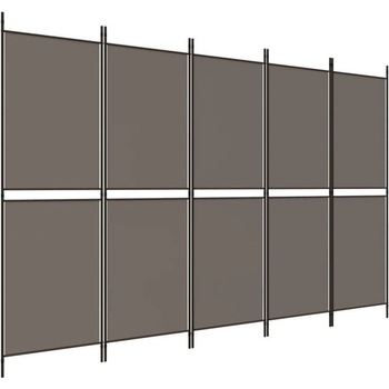vidaXL 5-panelový paraván antracitový 250x220 cm látkový