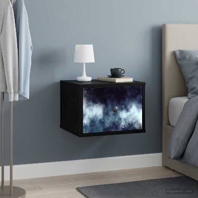 vidaXL Стенен шкаф за нощно шкафче RAALTE Черен дъб 36 x 33 x 25 см (8007443)