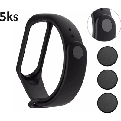 Xiaomi Mi Band 2/3/4/5/6 náhradní cvoček - Černý 5ks MBSCZ-CVOCER5