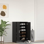 vidaXL Шкаф за обувки 60 x 35 x 92 cm Инженерна дървесина Черен дъб (862074)