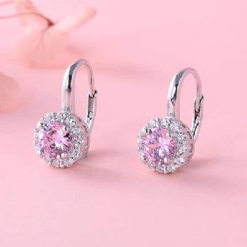 Silenti Jewelry Сребърни обеци "Палитра" - Розов