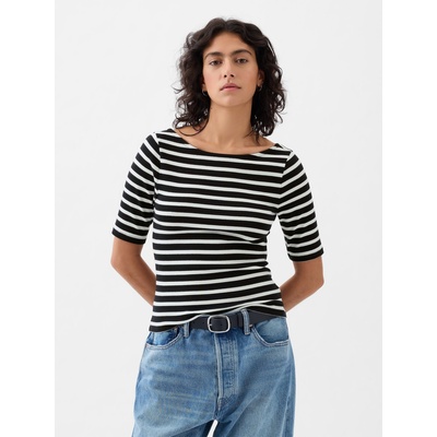 GAP Crop тениска с деколте лодка GAP GAP | Cheren | ЖЕНИ | XXS