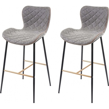 Design-Shop E55 umělý semiš Šedá / černá / zlatá 2 ks