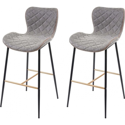 Design-Shop E55 umělý semiš Šedá / černá / zlatá 2 ks