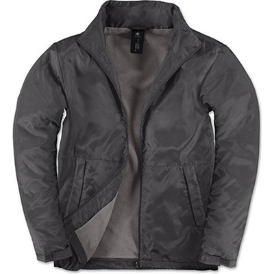 B & C pánska bunda JM825 Dark Grey Solid