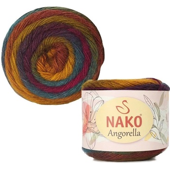 Nako Pletací příze Nako Angorella 87530 - fialovozelená