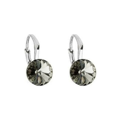 Evolution Group Cz Stříbrné náušnice s Crystals from Swarovski Black Diamond 31229.3 Black Diamond