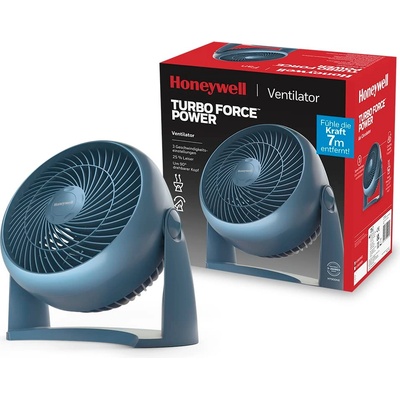 Honeywell TurboForce turbo fan - blue version (low-noise cooling, adjustable tilt angle up to 90°, 3 speed settings, wall mounting, table fan) HT900NE4