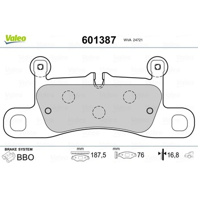 Sada brzdových platničiek kotúčovej brzdy VALEO 601387