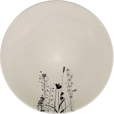 Clay Keramický hluboký talíř Cream Garden 22cm, smetanová/černá