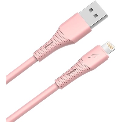 AVAX CB3306 Силиконов кабел за зареждане USB-A - Lightning, 1, 5 м, розов AVAX_CB3306 (AVAX_CB3306)