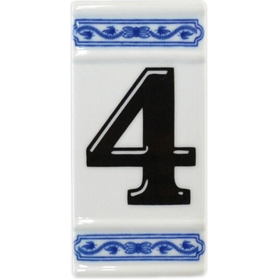 Cibulák Číslo na dom 11cm rámček stred "4" Český Porcelán Dubí
