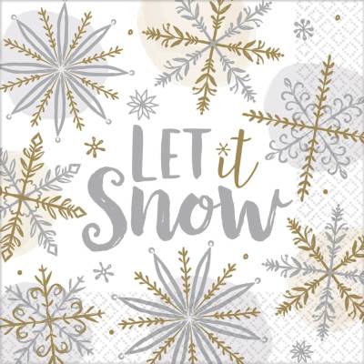 Amscan Servítky Let it snow 33x33cm