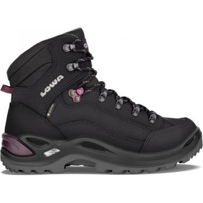 Lowa Renegade GTX Mid W black/prune dámské nepromokavé kožené boty