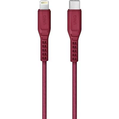 Uniq Flex USB-C to Lightning Cable PD 18W - USB-C към Lightning кабел за Apple устройства с Lightning порт (120 см) (червен)