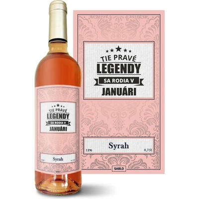 Sablio Tie pravé legendy sa rodia v januári Syrah ružové suché víno 12 % 0,75 l (čistá fľaša)