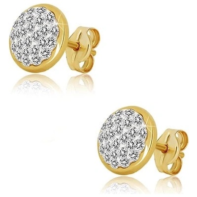 Šperky eshop puzetové zlaté náušnice kruh se vsazenými krystaly Swarovski GG163.11