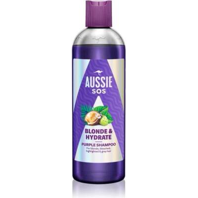 Aussie SOS Blonde Hydrate fialový šampon pro blond vlasy s tónovacím účinkem 300 ml