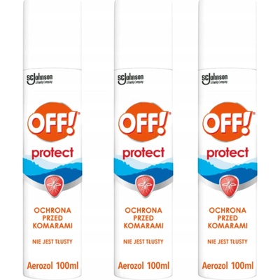 Off! Protect Repelent proti komárům a klíšťatům až na 8 hodin 3 x 100 ml