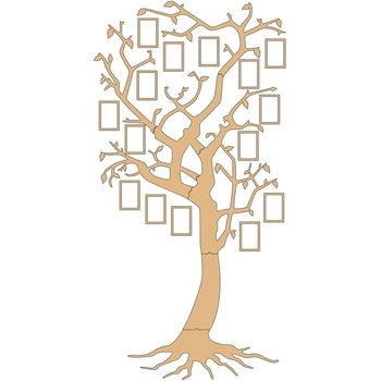 MAJADESIGN Fotorámeček - Dřevěný strom s rámečky na zavěšení barevně lakovaný Formát fotografie: 9 x 13 cm s prodlužovacím dílem ( s kořeny )