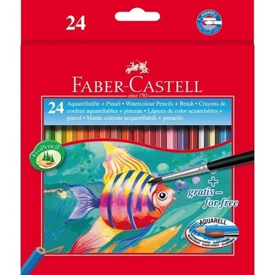 Faber-Castell Цветни моливи FABER-CASTELL Aquarell хексагонални 24 броя + четки 114425 (114425)