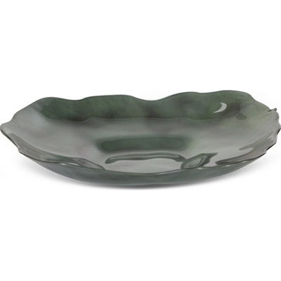 Eurofirany Dekorativní skleněná mísa Nikol zelená 30 x 28 x 5 cm